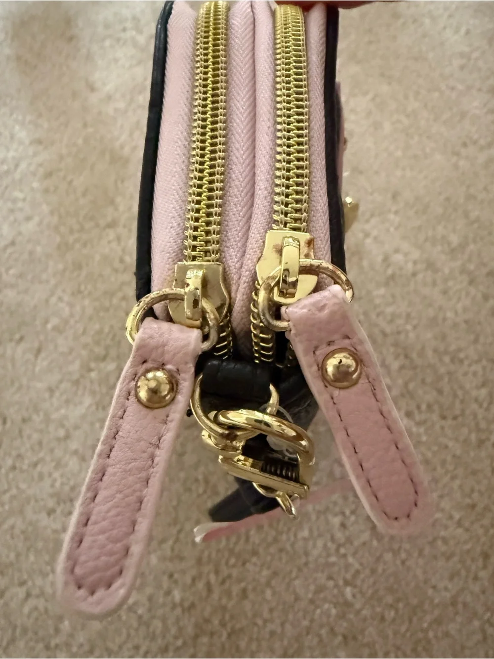 NWT Betsey Johnson Colorblock Quilted Zip-Around Wristlet Wallet